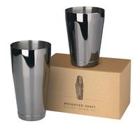 Jettory Kit Cocktail | Boston Cocktail Shaker 18 & 28 oz | fondo ispessito | set da barman in acciaio inox alimentare 304 di alta qualità. (Nero)