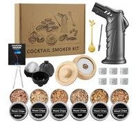 Jettory Set affumicatore per cocktail - Kit regalo con 6 chip di legno, 2 stampi per ghiaccio in silicone e 6 pietre da whisky - per uomini e amanti del whisky (senza butano)