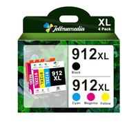 Jettruemedia 912XL Cartucce d'inchiostro Compatibile per HP 912 XL 912 per OfficeJet 8010 8012 8014 8015 8017 per OfficeJet Pro 8022 8020 8023 8024 8025 (Nero Ciano Giallo Magenta, 4-Pack)