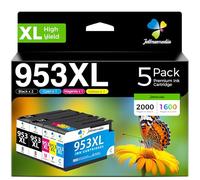 Jettruemedia 953XL Cartucce Compatibili per HP 953 XL Multipack Cartuccia per HP OfficeJet Pro 7720 7740 8710 7730 8715 8718 8210 8218 8720 8725 8728 8730 8740 Stampante d'Inchiostro (5-Pack)