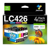 Jettruemedia LC426 LC 426 Cartucce d'inchiostro Compatibile per Brother LC426 LC426XL per MFC-J4335DW MFC-J4340DW MFC-J4540DW MFC-J4535DW MFC J4335 J4340 J4535 J4540 (Nero/Ciano/Magenta/Giallo)