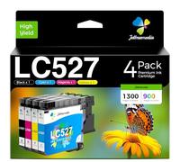 Jettruemedia LC527 LC527VAL - Cartucce compatibili con Brother LC 527 Multipack per Brother MFC-J4350DW MFC-J4550DW (4 pezzi, LC527BK LC527C LC527M LC527Y)