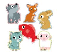 DJECO- Cartas Little Mime Animali Giochi di Carte, Colore Blu, Durée 5m, 35063