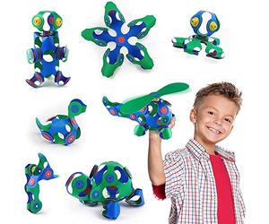 Jeu de construction magnétique Clixo Crew Pack 30 pièces Vert et Bleu