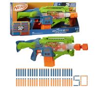 Nerf elite 2.0, blaster lancia-dardi double punch, 50 dardi nerf elite, 2 caricatori da 10 dardi, blaster nerf motorizzato, dagli 8 anni in su