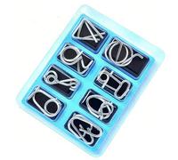 Jeu de Puzzle en Fil Métallique, 8 Pièces Casse-Tête IQ pour Adultes & Enfants, Jouets Éducatifs de Logique avec Mécanisme de Détanglement, Cadeaux pour Fêtes et École