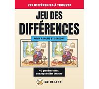 Jeu des différences pour adultes et seniors: 40 grandes scènes, une page entière chacune