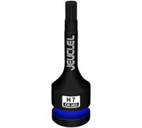 JEUCLEL Bussola esagonale da 7 mm, H7 da 1/2 pollici, in acciaio Cr-Mo, adattatore per cacciavite esagonale allungato per chiavi a cricchetto elettriche, viti di fissaggio