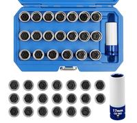 JEUCLEL Kit di 21 chiavi per dadi di bloccaggio delle ruote, compatibile con serie BMW, set di adattatori per dadi di bloccaggio delle ruote, strumento di rimozione dei dadi antifurto