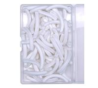 Jeufond 80 ricariche per piegaciglia, in gomma siliconica, universali, con scatola trasparente (bianco)