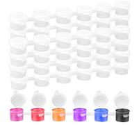 JEUIHAU 100 strisce 600 vasi da 3 ml/2.8 g mini bicchieri vuoti con coperchi, vasi di vernice vuoti, piccoli contenitori trasparenti per vasi di pittura per arte, festival d'arte, campi estivi