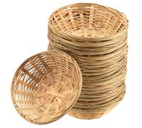 JEUIHAU 12 Pezzi Cestino per Pane in Bambù da 10 Pollici, Cestino per Pane Rotondo in Vimini Cestino in Vimini in Vimini Naturale per Conservare Pane, Frutta e Snack