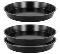 JEUIHAU 3 teglie rotonde per pizza, 25,4 cm, antiaderenti, in acciaio al carbonio, resistenti, per cuocere al forno, fare pizza, cucina di casa