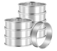 JEUIHAU 8 anelli antiaderenti da 8 cm, in acciaio inox, per muffin, per cuocere e fare alimenti