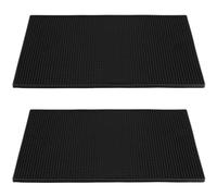 JEUIHAU Confezione da 2 tappetini da bar in gomma nera, 45 × 30 cm, grandi tappetini antiscivolo per caffè, bar, cucina, ristorante, piani di lavoro