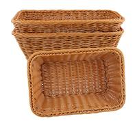 JEUIHAU Confezione da 3 cestini per il pane in vimini, 30 x 20 x 10 cm, rettangolari in vimini, per frutta, verdura, cucina