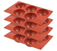 JEUIHAU Confezione da 4 stampi in silicone a forma di semisfera, 5 cavità, per cioccolatini, torte, gelatine, mousse, budini, marroni