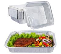 JEUIHAU Confezione da 40 vassoi grandi in alluminio da 2200 ml con coperchio, contenitori da asporto per forno, barbecue, conservazione degli alimenti