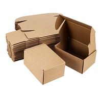 JEUIHAU Confezione da 50 scatole di cartone ondulato, 15 x 10 x 6 cm, piccole scatole di cartone marrone per spedizione, spedizione, imballaggio, spedizione
