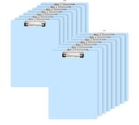 JEUIHAU Tavoletta portablocco in plastica, formato A4, confezione da 16 cartelle con clip, portablocco con supporto, per ufficio, scuola, uso esterno, blu