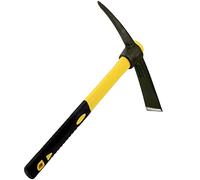 JEUIHAU Zappa Mattock da 38 cm, zappa forgiata con manico in fibra di vetro rivestita in plastica, 0,7 kg, zappa per giardinaggio, allentamento del terreno, campeggio, piantagione