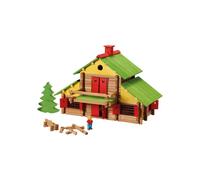 Jeujura Chalet in Legno Maxi Coffret 330 Pezzi Naturale e Colorato - Nouvo