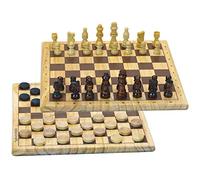 Jeujura Dames & Echecs - Vassoio Reversibile in Legno - L'Albero da Gioco - età Minima: 3 Anni, 66430, Multicolore