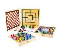Jeujura JeujuraJ11855 100 Giochi da Tavolo in Scatola di Legno, Multicolore
