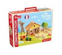 Jeujura - Ma Fattoria in Legno - 145 pezzi - Gioco di costruzione nella sua Valigia di cartone - a partire dai 5 anni - Agilità - Creatività - Manipolazione - Catalogo fornito - 8041