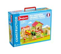 Jeujura- My First Big Farm, Trattore & trailer-130 Pezzi Animal Giochi di Costruzioni, Multicolore, J8237