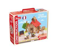 Jeujura - Scuola del Villaggio - 125 pezzi - Giochi di Costruzione nella sua Valigia di Cartone - A partire dai 5 Anni - Agilità - Creatività - Manipolazione - Catalogo fornito - 8061