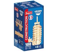 JEUJURA - TECAP Classic - Gioco di costruzione in legno - 100 pezzi - Gioco per bambini dai 3 anni - Gioco di equilibrio creativo - Modelli inclusi - Made in France - 8301