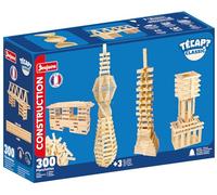 JEUJURA - TECAP Classic - Gioco di costruzione in legno - 300 pezzi - Gioco per bambini dai 3 anni - Gioco di equilibrio creativo - Modelli inclusi - Made in France - 8303