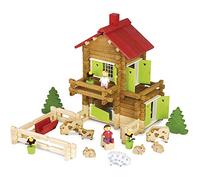 Jeujura Wooden Construction Heidi s Chalet Toy in Suitcase (175 Pieces)