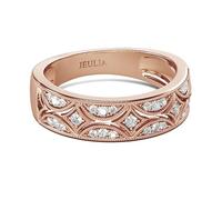 Jeulia Anelli in Argento Sterling 925 Milgrain Taglio Tondo per Donne, Anelli da Donna, Anelli di Promessa per Anniversario con Scatola Gioielli per Lei, Donne e Ragazze, 58(18.5), Argento sterling