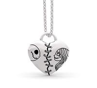 Jeulia Collana Jack con Skellington e Sally Collana in argento sterling 925 “The Nightmare Before Christmas” Collana con ciondolo Gioielli di Halloween Regalo romantico per gioielli (Argento)