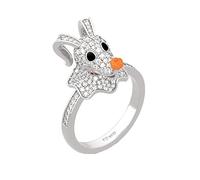 Jeulia Zero From The Nightmare Before Christmas - Anello in argento Sterling, regalo di compleanno per donne e ragazze, con scatola portagioie e Argento, 17,5