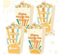 JeVenis 12pcs sun popcorn scatole arriva il figlio babyshower decor scatole per bomboniere arriva il figlio decorazioni per la festa del bambino forniture per la doccia del bambino sunshine