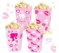 JeVenis 12pezzi sacchetti per bomboniere hot pink decorazione compleanno hot pink scatole popcorn scatole di caramelle compleanno decorazioni per feste rosa caldo