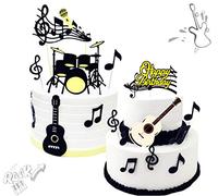 JeVenis 24 pezzi Rockstar Cupcake Topper Note musicali Cupcake Toppers Chitarra Cake Topper per musicisti Festa Baby Shower