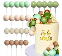 JeVenis 25 palline decorative per torte stile bohémien, colore verde salvia decorazione per baby shower, compleanni, matrimoni