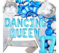 JeVenis decorazione blu per il compleanno della regina danzante 17 decorazioni per feste dancing queen 17 decorazioni per la festa di compleanno mamma mia disco decorazione discoteca anni '70