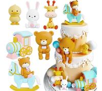 JeVenis decorazione di lusso della torta dell'orso orso babyshower cake topper orsi treno giraffa anatra coniglietto decorazione torta decorazione per torta di compleanno babyshower