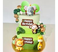 JeVenis decorazione per torta safari jungle decorazione per torta animali safari decorazione per torta wild one topper per torta due selvaggi topper per torta giraffa scimmia