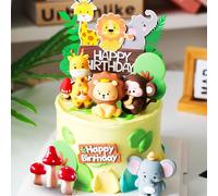 JeVenis decorazione per torta safari jungle decorazione torta animali safari decorazione per torta wild one topper per torta due selvaggi topper per torta giraffa scimmi