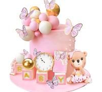 JeVenis decorazione per torte con orsacchiotto rosa decorazione per baby shower con orsacchiotto decorazione per torta di compleanno con orsacchiotto decorazione per torta per baby shower