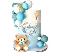 JeVenis decorazione torta 1° compleanno bambino orsetto blu battesimo babyshower festa di compleanno