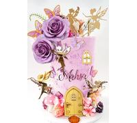 JeVenis decorazione torta fata viola decorazione per torta a forma di fungo decorazione per torta di fata decorazione torta fata del giardino forniture per feste di fate bomboniere per feste di fate