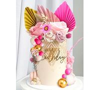 JeVenis decorazione torta palline rosa decorazione torta decorazione torta rose decorazione torta boho decorazione torta foglie di palma