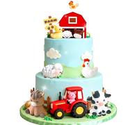 JeVenis decorazioni compleanno fattoria tema mucca pecore torta decorativa